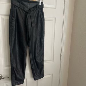 Aritzia Babaton Vegan Leather Paper Bag Pants - 2, Black